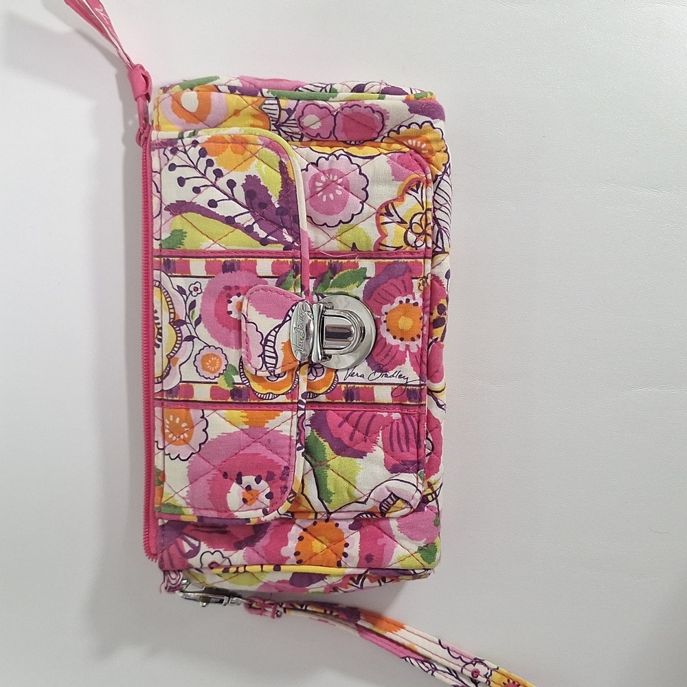 Vera Bradley Wallet Floral Pink Wristlet Clutch